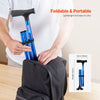 VEVOR Walking Cane for Man Woman, Folding Walking Stick with 8-Level Adjustable Height and 4-Pronged Pivoting Base, Lightweight & Portable Aluminum Mobility Aid for Senior Adult, 250LBS Loading (Blue)