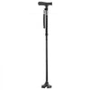VEVOR Walking Cane for Man Woman, Folding Walking Stick with 8-Level Adjustable Height, 4-Pronged Pivoting Base, Lightweight & Portable Aluminum Mobility Aid for Seniors Adults, 250LBS Loading (Black)