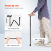 VEVOR Walking Cane for Man Woman, Folding Walking Stick with 5-Level Adjustable Height & Anti-Slip Rubber Tip, Lightweight and Portable Aluminum Mobility Walking Aid for Seniors Adults, 220LBS Loading