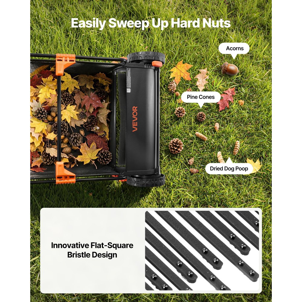 VEVOR 3 Packs Lawn Sweeper Brush Replacement, Compatible with VEVOR 26 in Lawn & Leaf Collector Sweepers, Yard Sweeper Brush Paddle with Durable V-Shaped Bristles for Easy Grass Leaf Cleanup