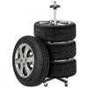 VEVOR Wheel Rack on Casters, Robust Steel Wheel Stand for 4 Wheel and Rim Combinations, Compact & Portable Tire Storage for Tires as Wide as 225mm, Supports up to 220LBS Weight, Perfect for Garage Workspace