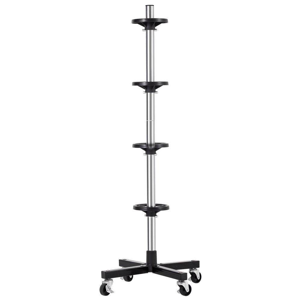 VEVOR Wheel Rack on Casters, Robust Steel Wheel Stand for 4 Wheel and Rim Combinations, Compact & Portable Tire Storage for Tires as Wide as 225mm, Supports up to 220LBS Weight, Perfect for Garage Workspace