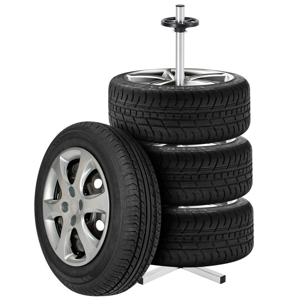VEVOR Tire Organizing Rack, Robust Steel Tire Stand for 4 Tires with Rims, Compact Tyre Storage for Tires as wide as 225mm, Supports up to 220 lbs Weight, Perfect for Garage and Workshop