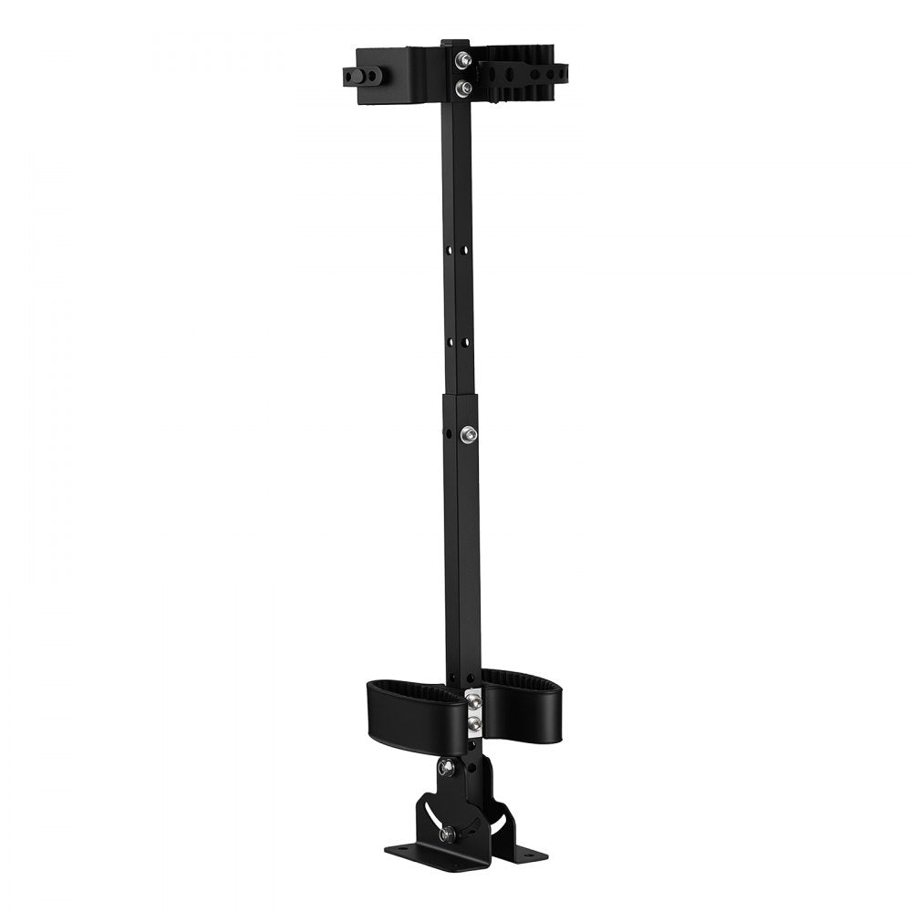 VEVOR UTV Hunting Tool Rack 27.5 to 35.5 in Adjustable Hunting Tool Holder, Fits UTV with Flat Floors, Polaris & Yamaha with Center Transmission Humps, 45° Tilt Adjustable, Aluminum Alloy, with Straps