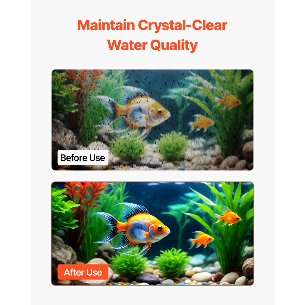 VEVOR Aquarium Filter Cotton, 8 PCS Fish Tank Replacement Filter Cartridges for 5 Gal Glass Aquarium , Fishbowl Accessories with Multi-Layer Filtration Easy Installation, for CL20 Models