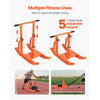 VEVOR Weight Sled, Steel Power Sled, Fitness Training Sleds for Athletic Exercise Speed Improvement, Workout Equipment with Adjustable Height Handle, Compatible with 1/2 in Weight Plates, Orange