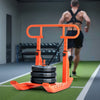 VEVOR Weight Sled, Steel Power Sled, Fitness Training Sleds for Athletic Exercise Speed Improvement, Workout Equipment with Adjustable Height Handle, Compatible with 1/2 in Weight Plates, Orange