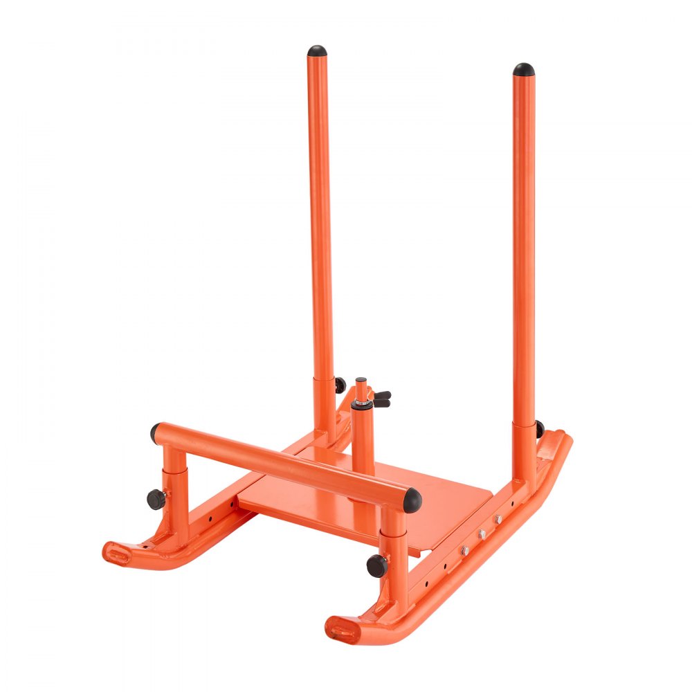 VEVOR Weight Sled, Steel Power Sled, Fitness Strength Training Sleds for Athletic Exercise Speed Improvement, Workout Fitness Equipment with Handle, Compatible with 1/2 in Weight Plates, Orange