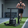 VEVOR Weight Sled, Steel Power Sled, Fitness Training Sleds for Athletic Exercise Speed Improvement, Workout Equipment with Adjustable Height Handle, Compatible with 1/2 in Weight Plates, Black