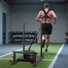 VEVOR Weight Sled, Steel Power Sled, Fitness Strength Training Sleds for Athletic Exercise Speed Improvement, Workout Fitness Equipment with Handle, Compatible with 1/2 in Weight Plates, Black
