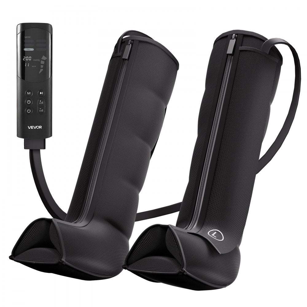 VEVOR Leg Compression Massager 6 Modes Air Compression Full Leg Massager, For Daily Relaxation, 9 Massage Intensities, 360° Coverage, Auto Shut-Off Timer, with Portable Storage Bag and Power Adapter