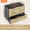 VEVOR 3 Drawer Rattan Dresser, Natural Rattan Closet Dresser with 3 Drawers, Modern Wood Chest Clothing Organizer & Storage Boho Dresser with Sturdy Handles & Legs, for Bedroom, Living Room & Hallway