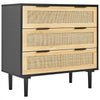 VEVOR 3 Drawer Rattan Dresser, Natural Rattan Closet Dresser with 3 Drawers, Modern Wood Chest Clothing Organizer & Storage Boho Dresser with Sturdy Handles & Legs, for Bedroom, Living Room & Hallway