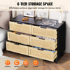 VEVOR 6 Drawer Rattan Dresser, Natural Rattan Closet Dresser with 6 Drawers, Modern Wood Chest Clothing Organizer & Storage Boho Dresser with Sturdy Handles & Legs, for Bedroom, Living Room & Hallway