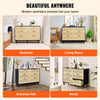 VEVOR 6 Drawer Rattan Dresser, Natural Rattan Closet Dresser with 6 Drawers, Modern Wood Chest Clothing Organizer & Storage Boho Dresser with Sturdy Handles & Legs, for Bedroom, Living Room & Hallway