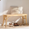 VEVOR Rattan Bench, 43.3" Wooden Rattan Bench, Entrywway Bench with Oak Wood Legs, Bedroom End of Bed Boho Bench with Hand Woven Rattan, for Living Room, Kitchen