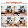 VEVOR Rattan TV Stand, Boho TV Cabinet for 55 inch TV, Mid Century Modern TV Stand, Rattan TV Console with Adjustable Shelfs for  Living Room, Media Room, Black