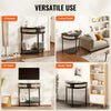 VEVOR Half-moon Rattan Console Table with 2 Drawers, Rattan Entryway Table with Natural Rattan Sliding Door, Console Table with Storage for Living Room, Study, Entryway Or TV Wall, Black