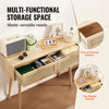 VEVOR Rattan Console Table with 2 Storage Drawers, Rattan Entryway Table with Natural Rattan Sliding Door, Console Sofa Table for Living Room, Study, Entryway Or TV Wall, Natural