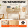 VEVOR Rattan Console Table with 2 Storage Drawers, Rattan Entryway Table with Natural Rattan Sliding Door, Console Sofa Table for Living Room, Study, Entryway Or TV Wall, Natural