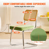 VEVOR Rattan Dining Chairs Set of 2, Mid Century Modern Dining Chair, Upholstered Velvet Accent Chair with Rattan Back, Retro Dining Room Kitchen Chair for Living Room, Bedroom, Office (18.1 Inch)