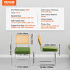 VEVOR Rattan Dining Chairs Set of 2, Mid Century Modern Dining Chair, Upholstered Velvet Accent Chair with Rattan Back, Retro Dining Room Kitchen Chair for Living Room, Bedroom, Office (18.1 Inch)