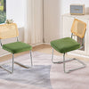 VEVOR Rattan Dining Chairs Set of 2, Mid Century Modern Dining Chair, Upholstered Velvet Accent Chair with Rattan Back, Retro Dining Room Kitchen Chair for Living Room, Bedroom, Office (18.1 Inch)