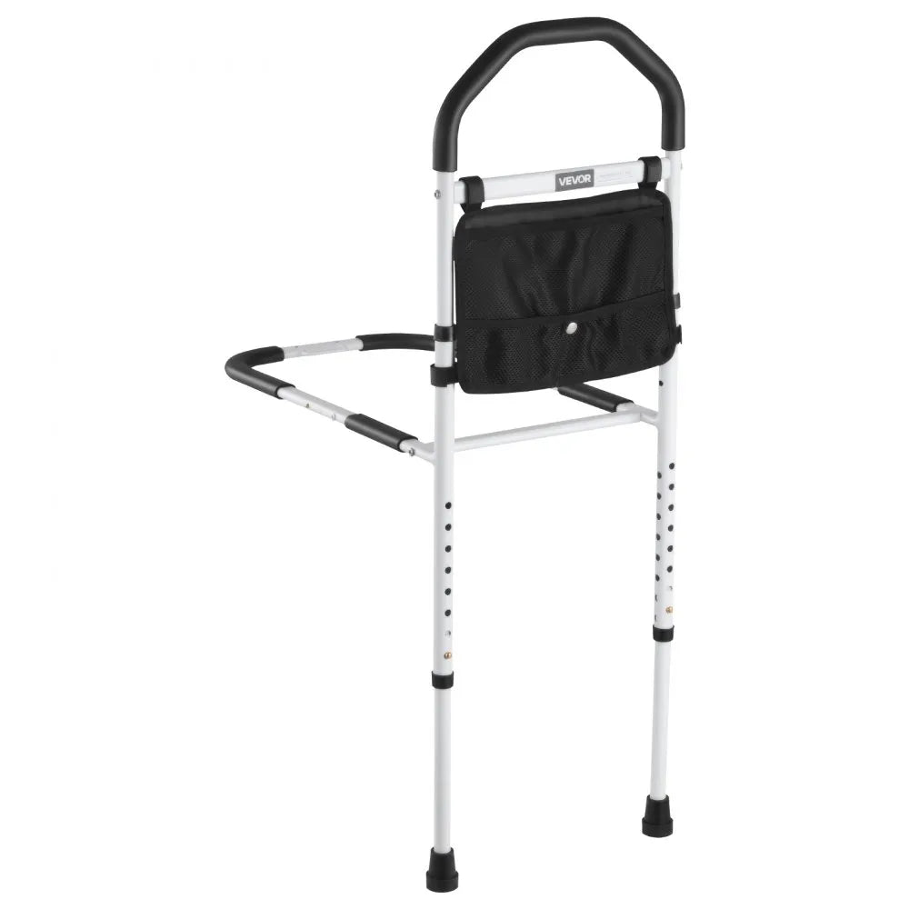 VEVOR Bed Rail for Elderly, Bedside Assist Rails with Supporting Leg and PU Handrail, Adjustable Height Carbon Steel Pipe Bedside Cane, Bed Bars for Seniors & Patients, Fits King, Queen, Full, Twin