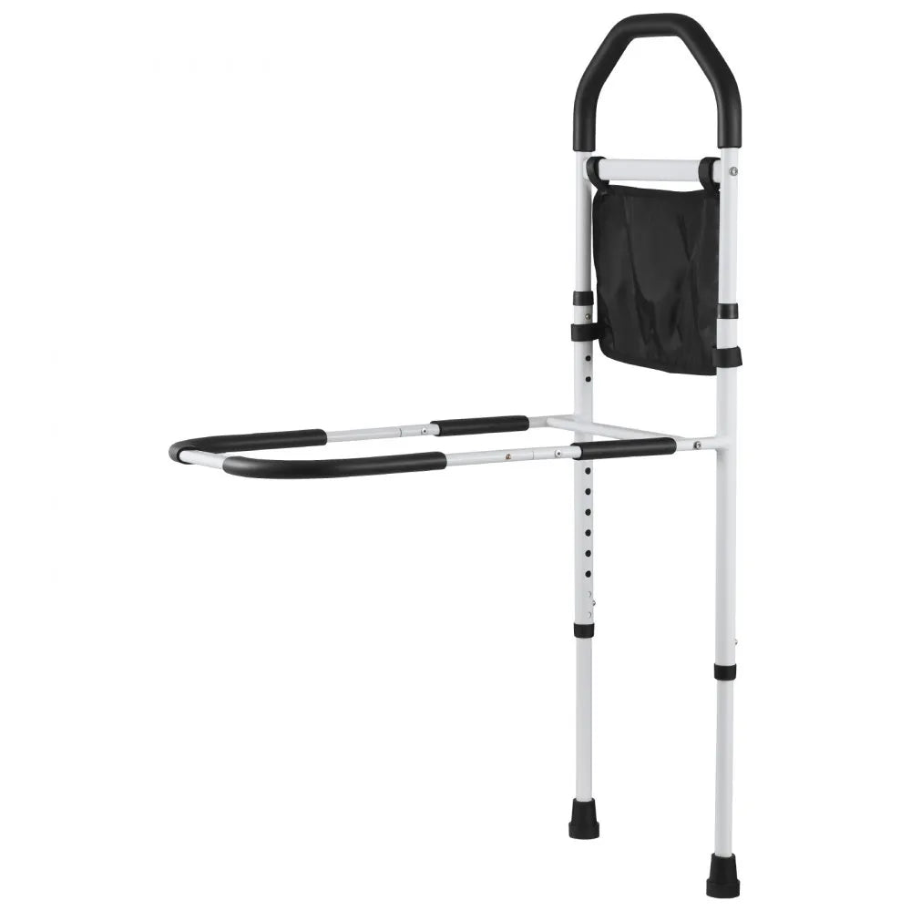 VEVOR Bed Rail for Elderly, Bedside Assist Rails with Supporting Leg and PU Handrail, Adjustable Height Carbon Steel Pipe Bedside Cane, Bed Bars for Seniors & Patients, Fits King, Queen, Full, Twin