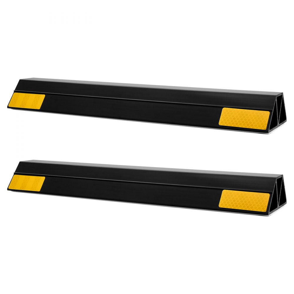 VEVOR Parking Stopper, 16 Inch 2 Pcs Heavy Duty Parking Aid for Garage, PP Curb Garage Floor Stopper with Reflective Strips, Vehicles Gadgets for Cars Vans Trucks Tire Wheel Guide Block Stops Bumpers