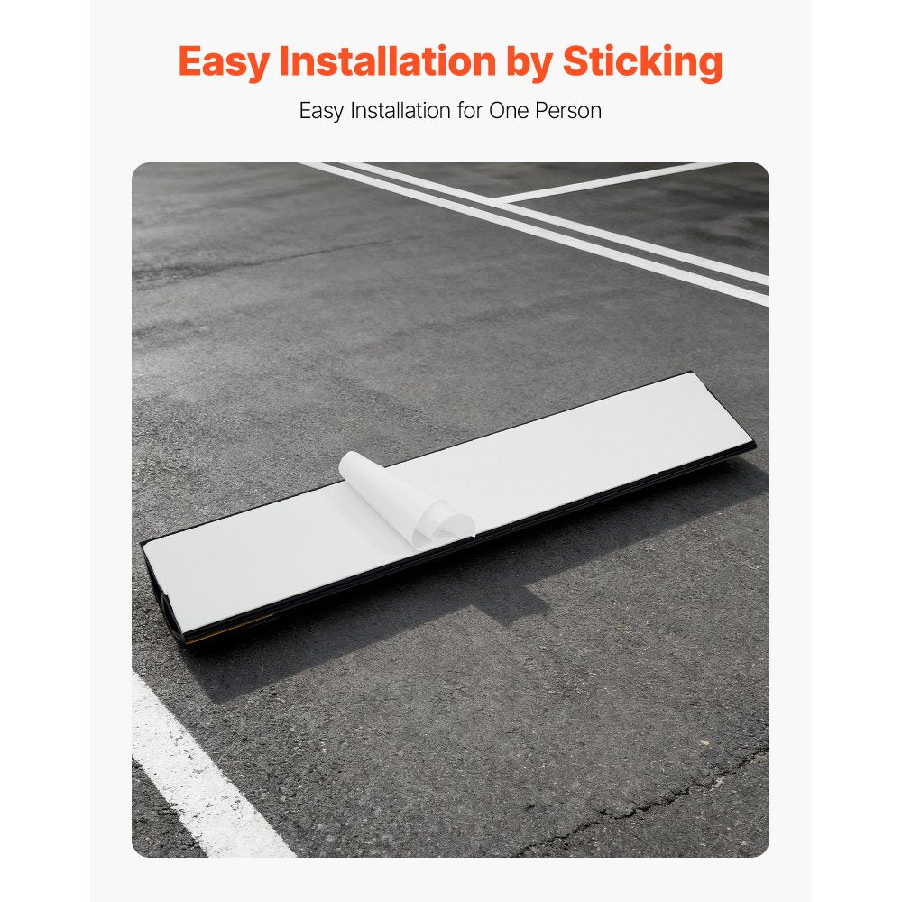 VEVOR Parking Stopper, 18 Inch 2 Pcs Heavy Duty Parking Aid for Garage, PP Curb Garage Floor Stopper with Reflective Strips, Vehicles Gadgets for Cars Vans Trucks Tire Wheel Guide Block Stops Bumpers