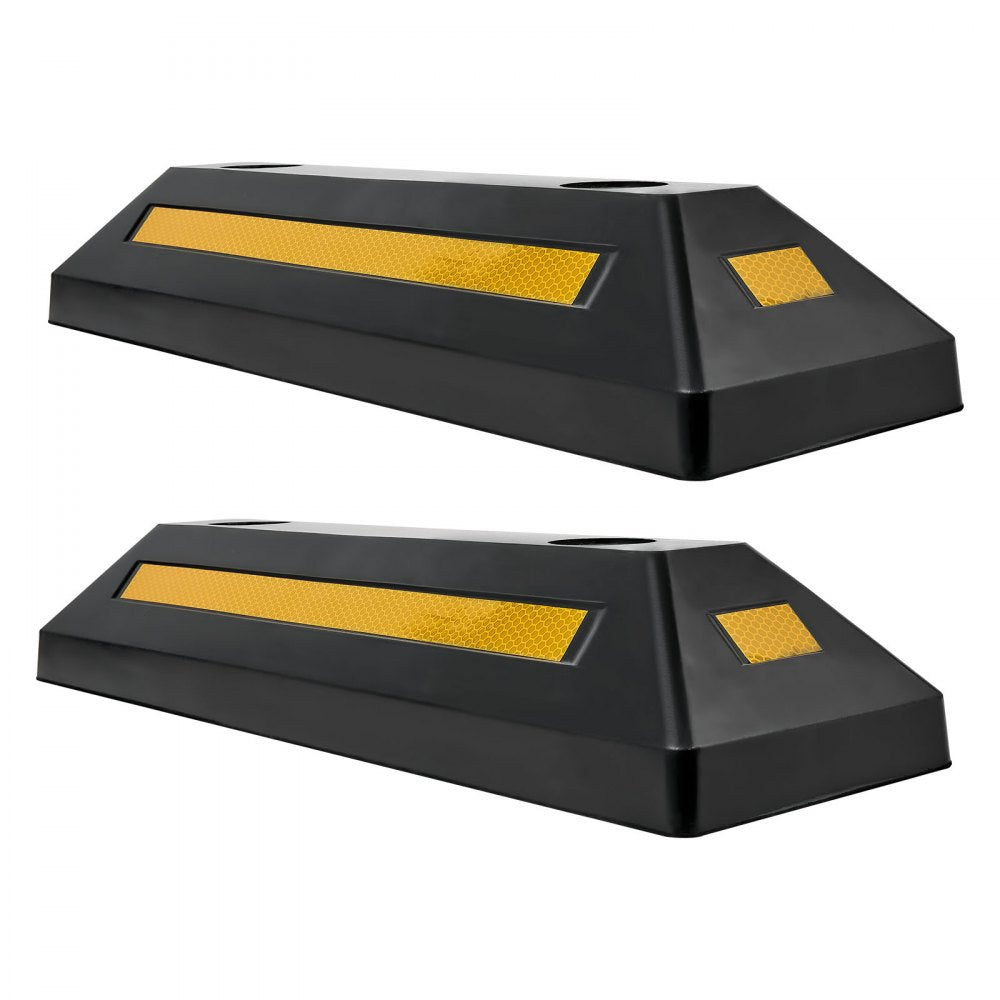 VEVOR Parking Stopper, 21.6 Inch 2 Pcs Heavy Duty Parking Aid for Garage, Rubber Curb Garage Floor Stopper with Reflective Strips, Aid Gadgets for Cars Vans Trucks Tire Wheel Guide Block Stops Bumpers