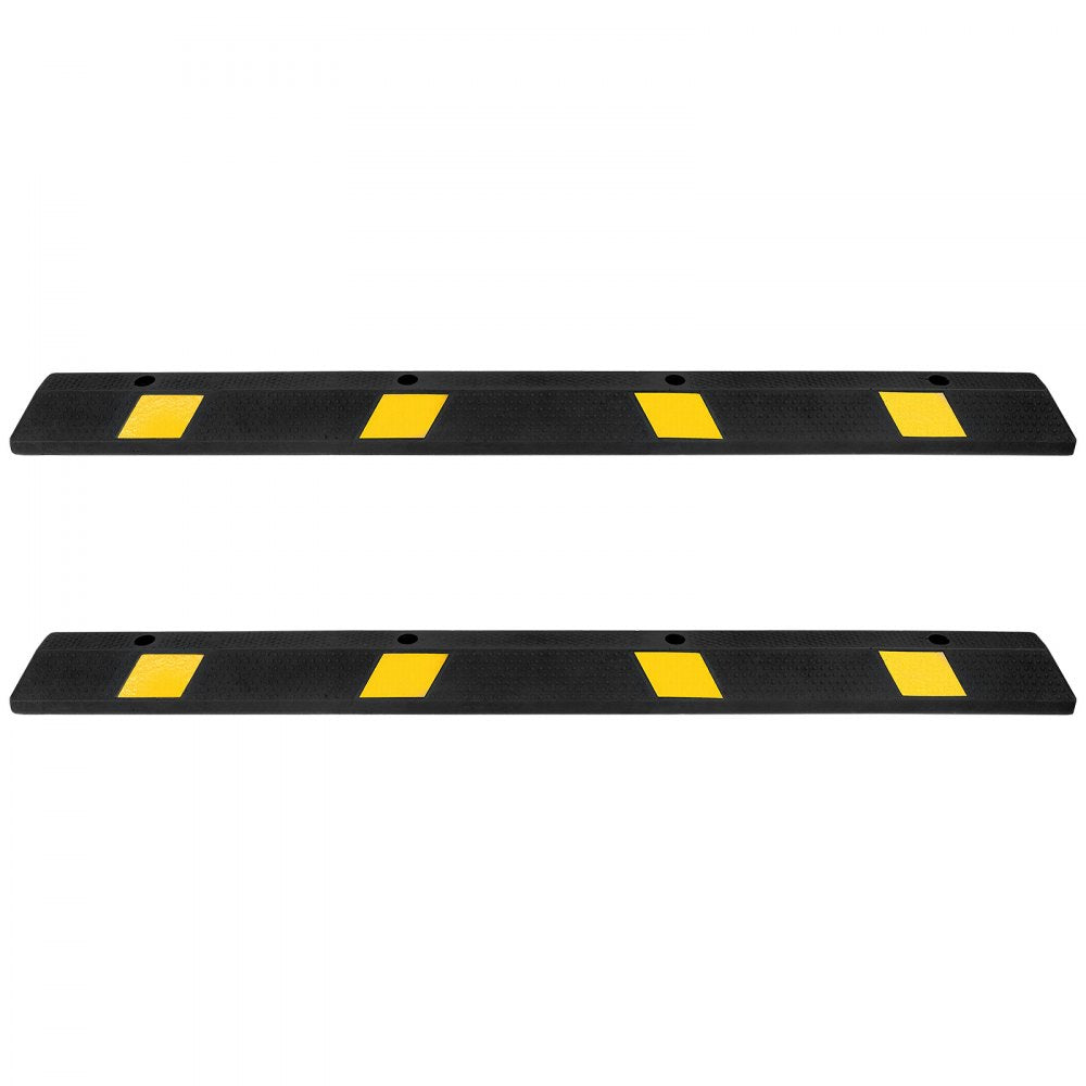 VEVOR Parking Stopper, 72 Inch 2 Pcs Heavy Duty Parking Aid for Garage, Rubber Curb Garage Floor Stopper with Reflective Strips, Aid Gadgets for Cars Vans Trucks Tire Wheel Guide Block Stops Bumpers