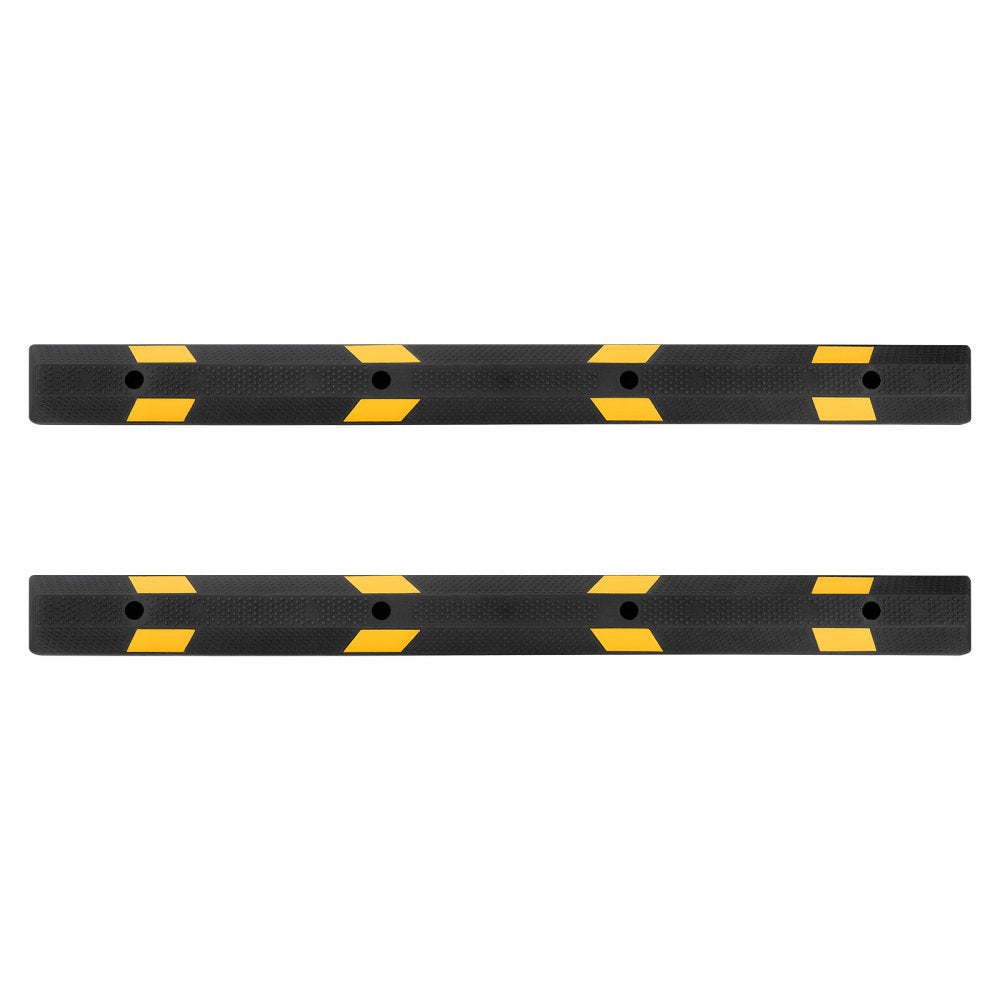 VEVOR Parking Stopper, 72 Inch 2 Pcs Heavy Duty Parking Aid for Garage, Rubber Curb Garage Floor Stopper with Reflective Strips, Aid Gadgets for Cars Vans Trucks Tire Wheel Guide Block Stops Bumpers