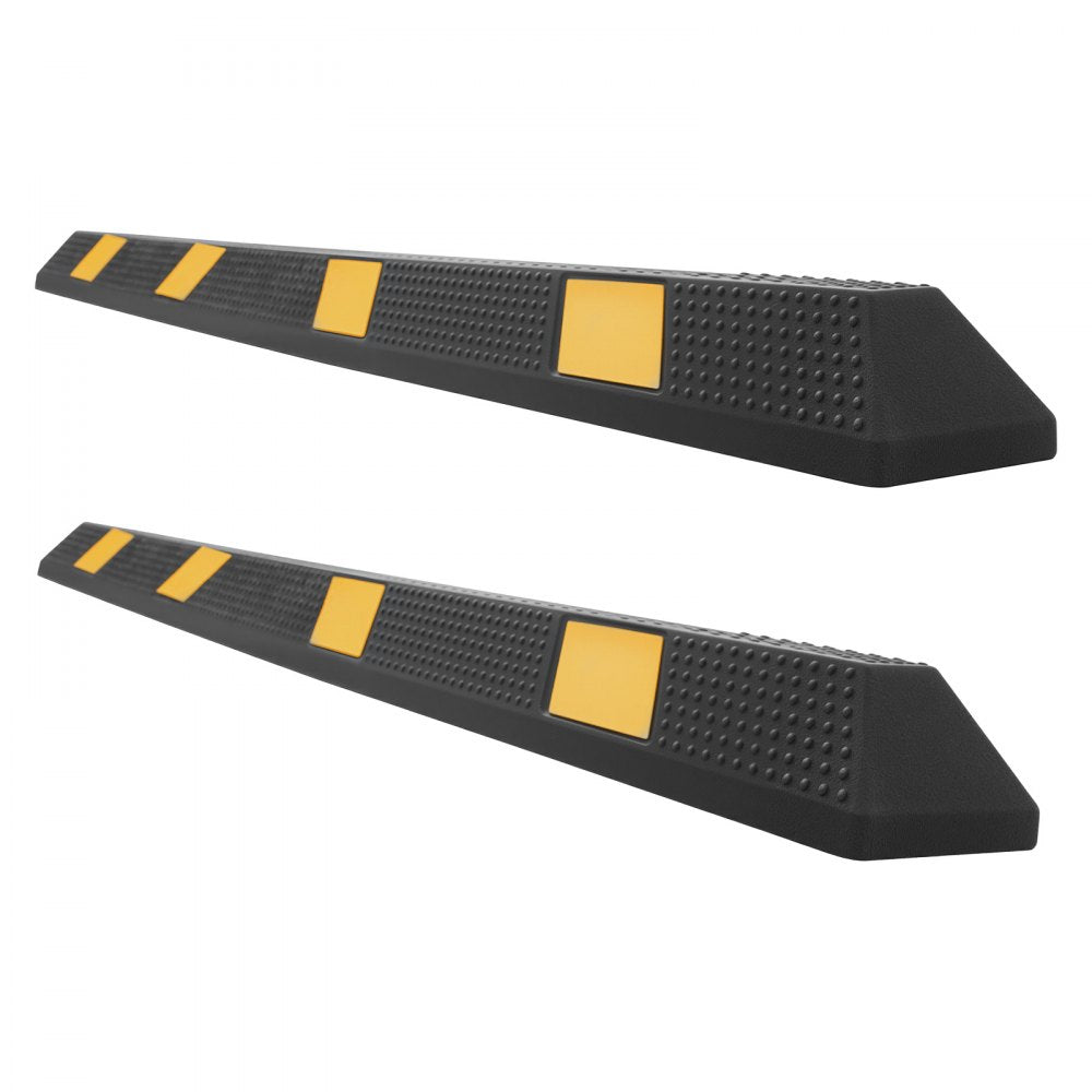 VEVOR Parking Stopper, 72 Inch 2 Pcs Heavy Duty Parking Aid for Garage, Rubber Curb Garage Floor Stopper with Reflective Strips, Aid Gadgets for Cars Vans Trucks Tire Wheel Guide Block Stops Bumpers