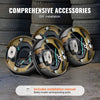 VEVOR Electric Trailer Brake Assembly, 10" x 2-1/4", 2 Pairs Self-Adjusting Electric Brakes Kit for 3500 lbs Axle, 4-Hole Mounting, Backing Plates for Brake System Part Replacement (2 Right + 2 Left)