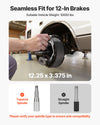 VEVOR electric trailer brake kit installed on trailer axle (12.25 x 3.375 in)