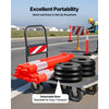 VEVOR 6 Pack Traffic Delineator Posts, 48 inches Traffic Safety Cones with Fillable Base and Reflective Strips, Heavy Duty Delineator Posts for Construction Site, Parking Lot, Crowd Control, Red