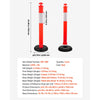 VEVOR 2 Pack Traffic Delineator Posts, 48 inches Traffic Safety Cones with Fillable Base and Reflective Strips, Heavy Duty Delineator Posts for Construction Site, Parking Lot, Crowd Control, Red