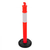 VEVOR 2 Pack Traffic Delineator Posts, 48 inches Traffic Safety Cones with Fillable Base and Reflective Strips, Heavy Duty Delineator Posts for Construction Site, Parking Lot, Crowd Control, Red