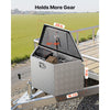 VEVOR Trailer Tongue Box, 29" x 16.1" x 18" Aluminum Trailer Tongue Tool Box, Heavy Duty Storage Organizer with Lock & Keys, Utility Tool Chest for Pickup Truck Bed, RV, SUV, Off-Road Vehicle, Silver