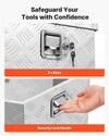 VEVOR Trailer Tongue Box, 33" x 19" x 18" Aluminum Trailer Tongue Tool Box, Heavy Duty Storage Organizer with Lock and Keys, Utility Tool Chest for Pickup Truck Bed, RV, SUV, Off-Road Vehicle, Silver