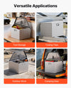 VEVOR Trailer Tongue Box, 33" x 19" x 18" Aluminum Trailer Tongue Tool Box, Heavy Duty Storage Organizer with Lock and Keys, Utility Tool Chest for Pickup Truck Bed, RV, SUV, Off-Road Vehicle, Silver