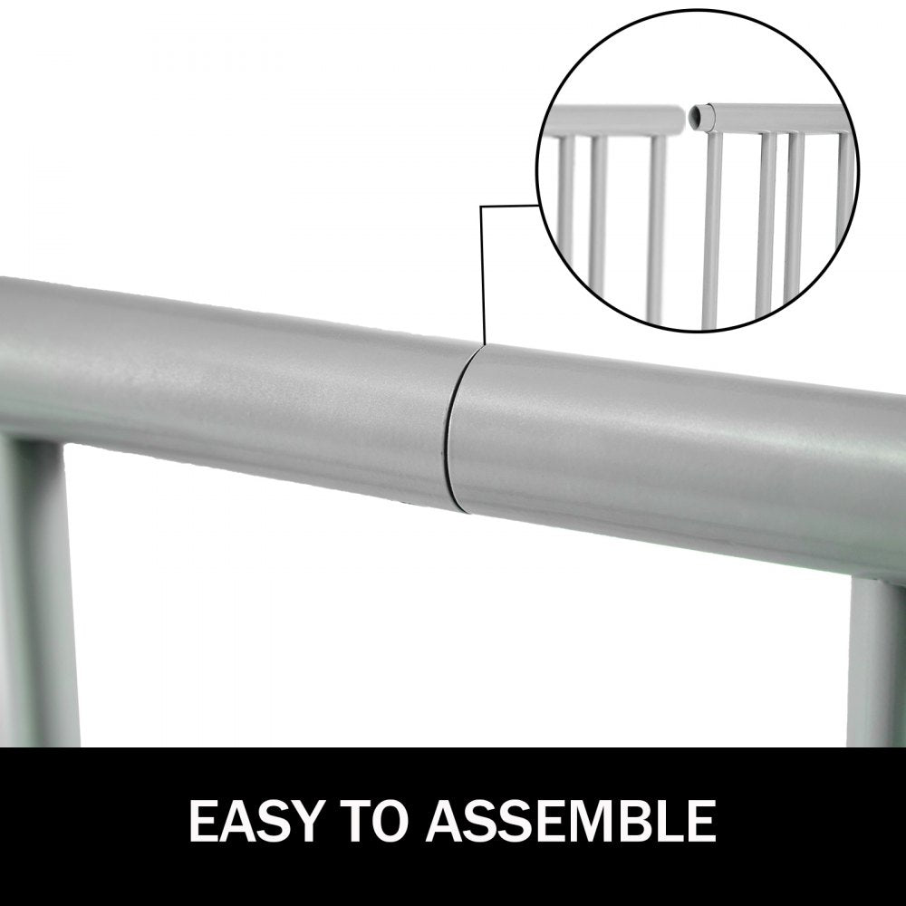 VEVOR 10 Holders Floor Bike Rack, 59\" Length All-Steel Grid Bike Rack, 10-Bike Capacity Dual-Side Storage Stand for Garages Streets Yards Bike Events