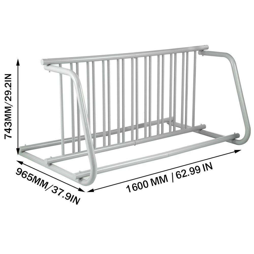 VEVOR 10 Holders Floor Bike Rack, 59\" Length All-Steel Grid Bike Rack, 10-Bike Capacity Dual-Side Storage Stand for Garages Streets Yards Bike Events