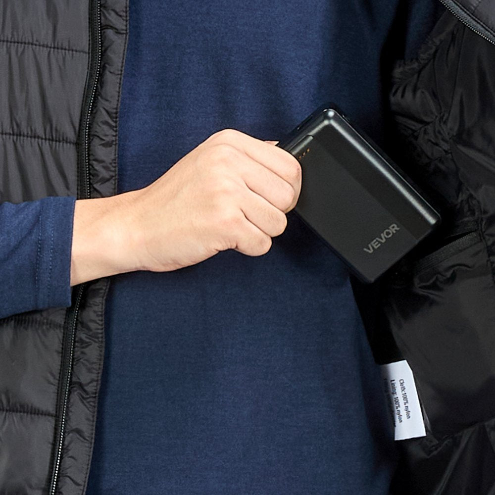 VEVOR Heated Vest, Men Electric Heating Vest with 16000 mAh Battery Pack, 8 Heating Zones Lightweight Rechargeable Winter-Vest with 3 Levels, for Outdoor Hiking Camping Fishing Skiing, Size L