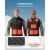 VEVOR Heated Vest, Men Electric Heating Vest with 16000 mAh Battery Pack, 8 Heating Zones Lightweight Rechargeable Winter-Vest with 3 Levels, for Outdoor Hiking Camping Fishing Skiing, Size M