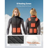VEVOR Heated Vest, Women Electric Heating Vest with 16000 mAh Battery Pack, 8 Heating Zones Lightweight Rechargeable Winter-Vest with 3 Levels, for Outdoor Hiking Camping Fishing Skiing, Size M