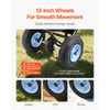 VEVOR Broadcast Spreader, 100LBS4Capacity, Walk-Behind Push Spreader, 0-9.8ft Spreading Width, 13 in All Terrain Pneumatic Tires, Lawn Spreaders with Hopper Grate, for Seed, Fertilizer, Salt, Ice Melt