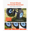VEVOR Lawn Spreader, 100LBS Capacity, Walk-Behind Push Spreader, 0-9.8ft Spreading Width, 13 in All Terrain Pneumatic Tires, Fertilizer Spreaders with Hopper Grate, for Seed Salt Ice Melt
